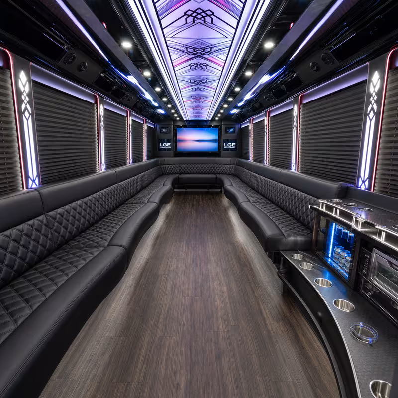 18 Passenger Party Bus Interior