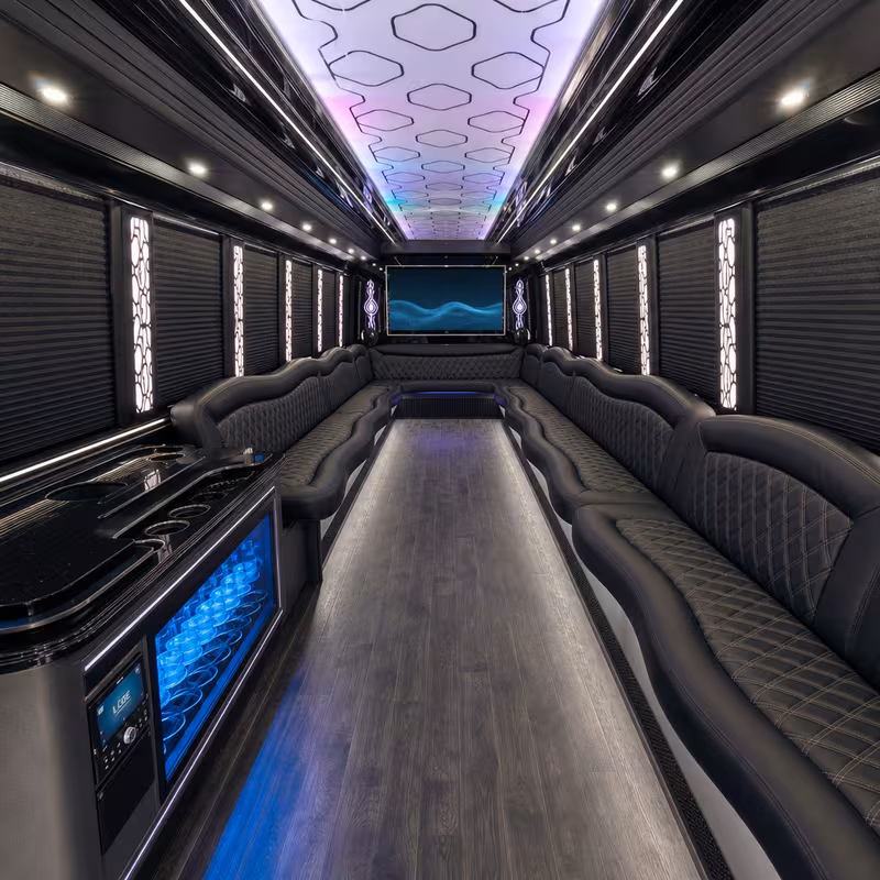 25 Passenger Party Bus Interior
