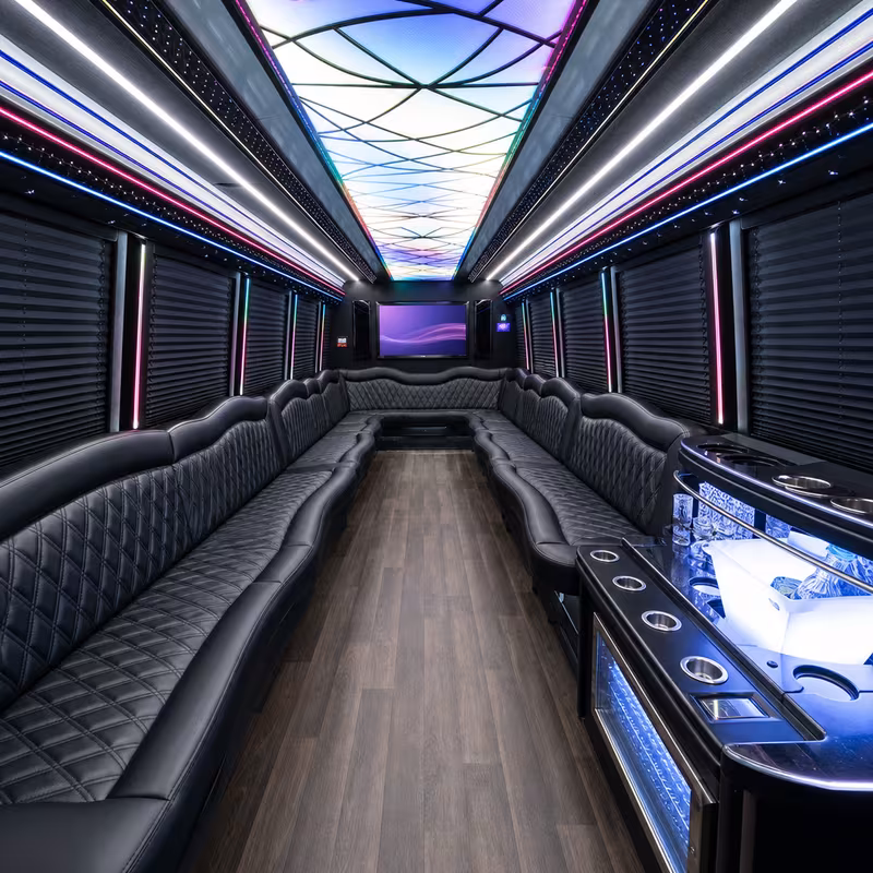 30 Passenger Party Bus Interior