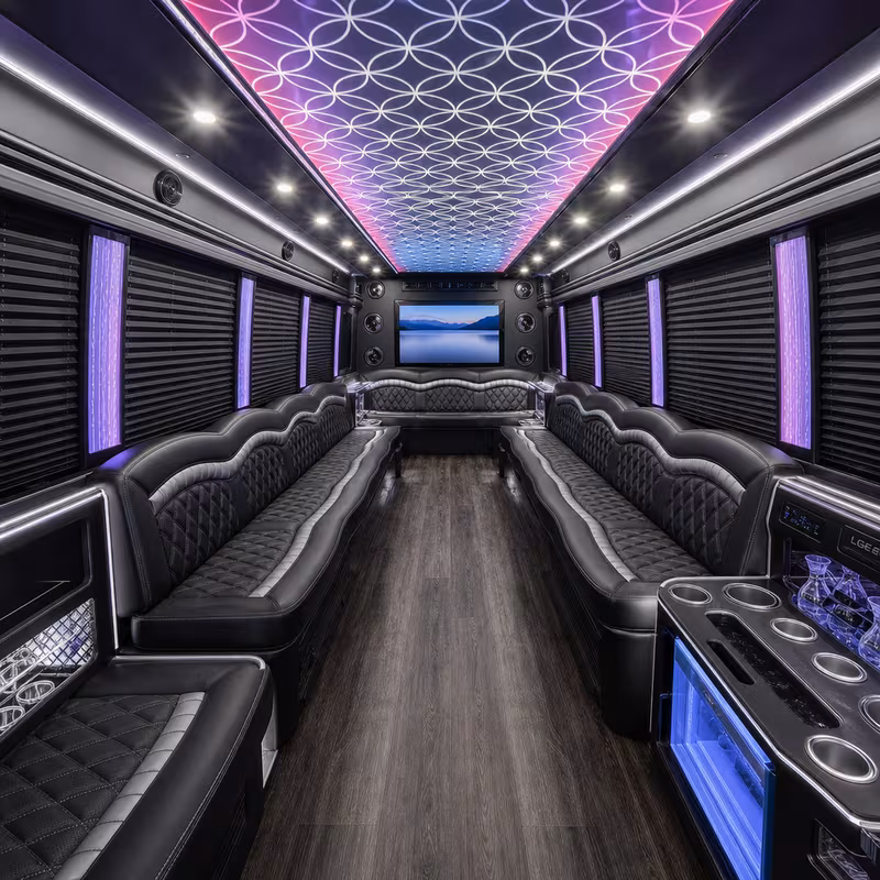 30 Passenger Party Bus Interior