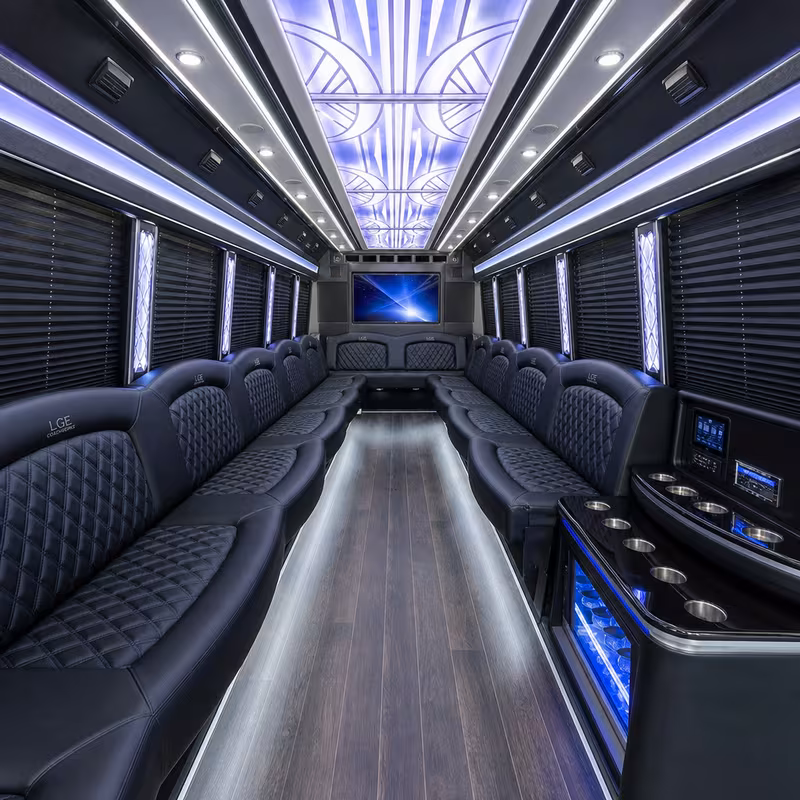 40 Passenger Party Bus Interior