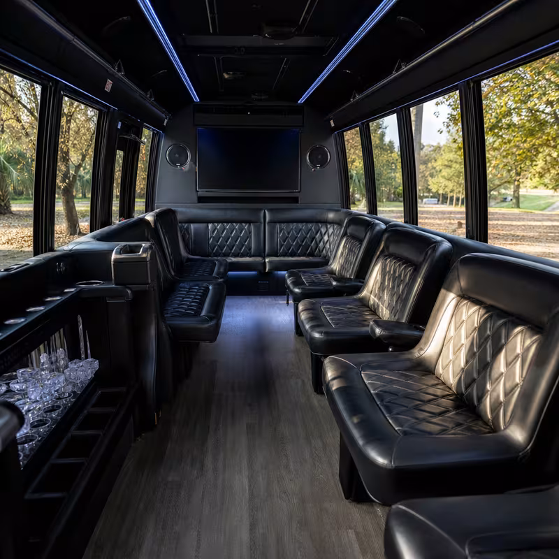 Passenger watching the Oxnard scenery during a regional party bus road trip