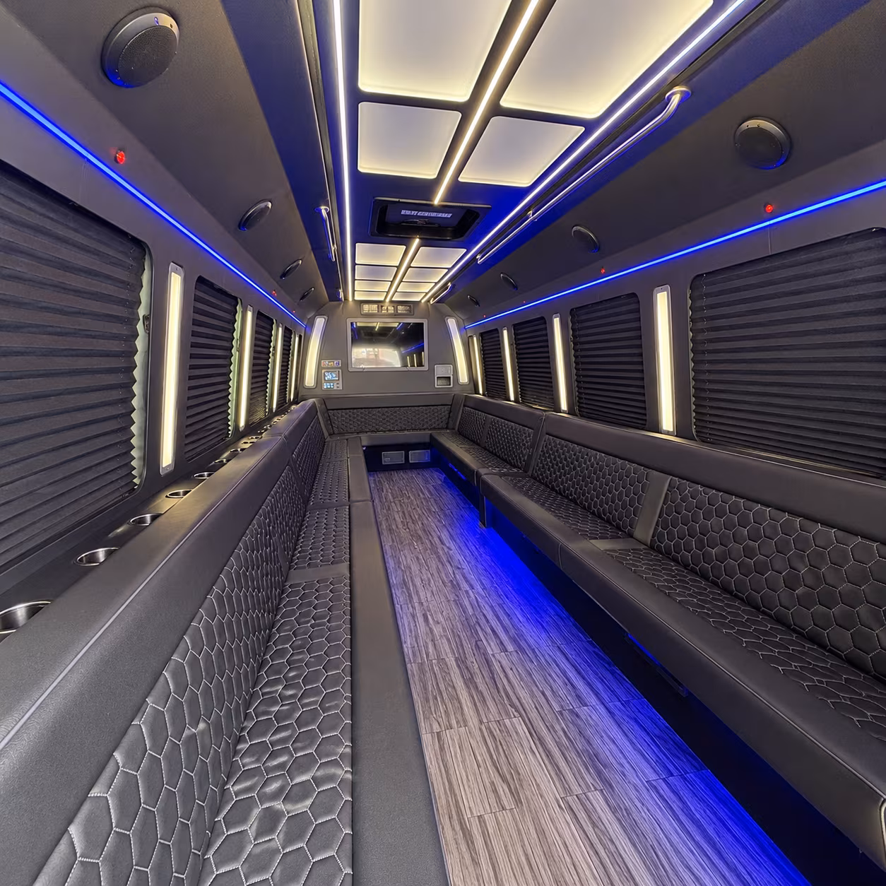 Oxnard Birthday, Sweet 16, & Quinceañera Transportation party bus exterior