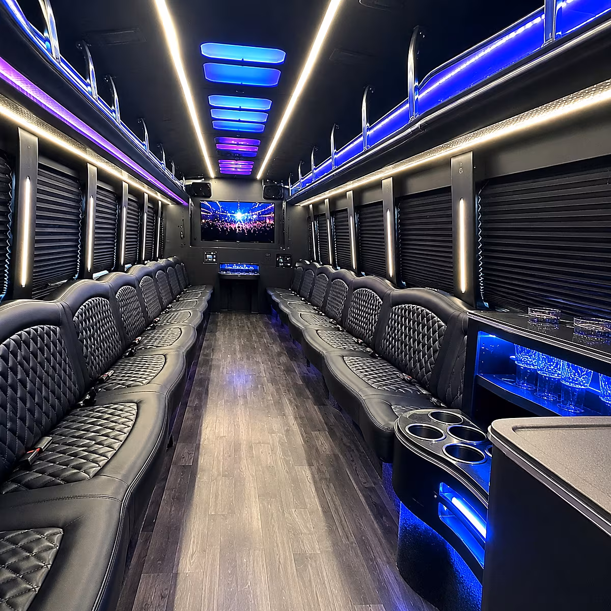 Oxnard Prom & Homecoming Transportation party bus interior