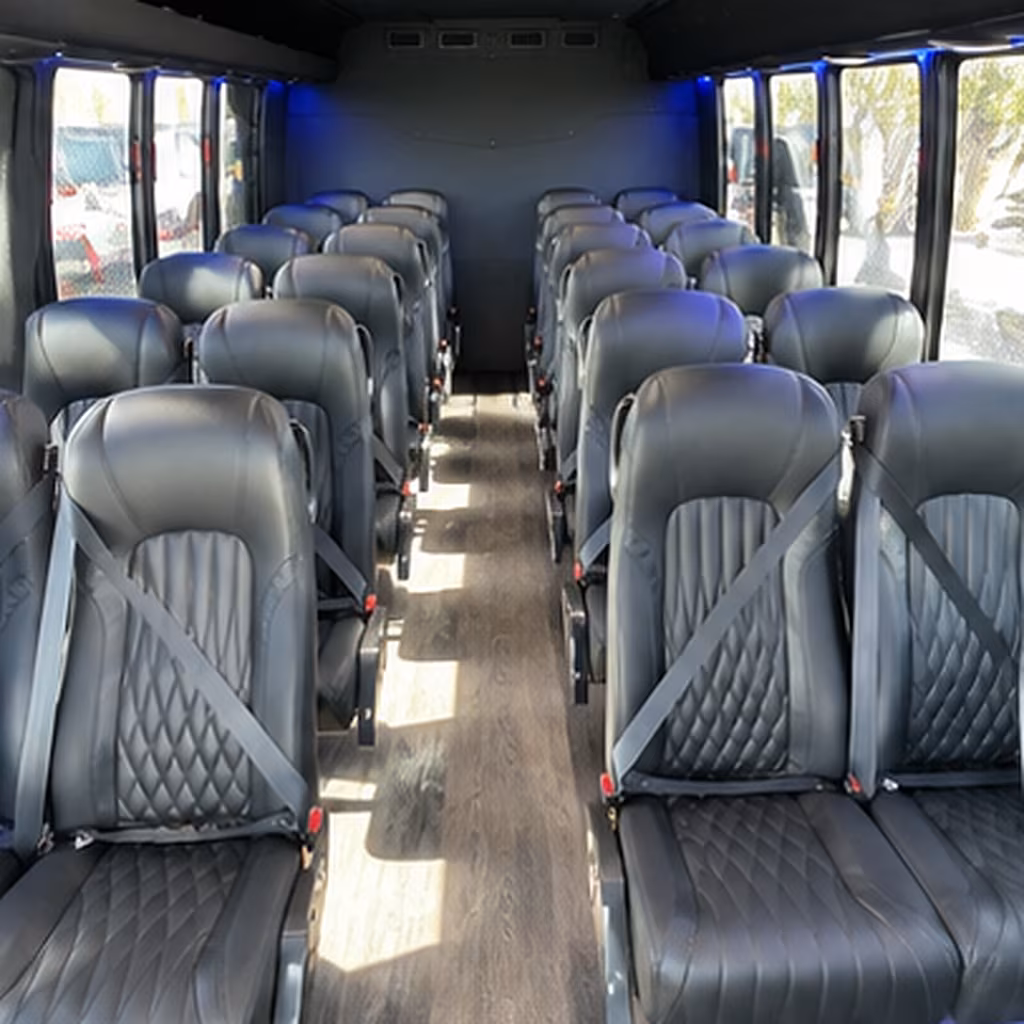 Oxnard School Event Transportation party bus interior