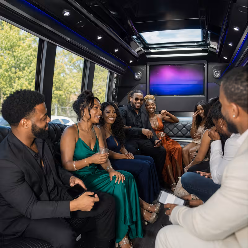 Black Mercedes Sprinter van staged for an Oxnard Private Event Transportation group