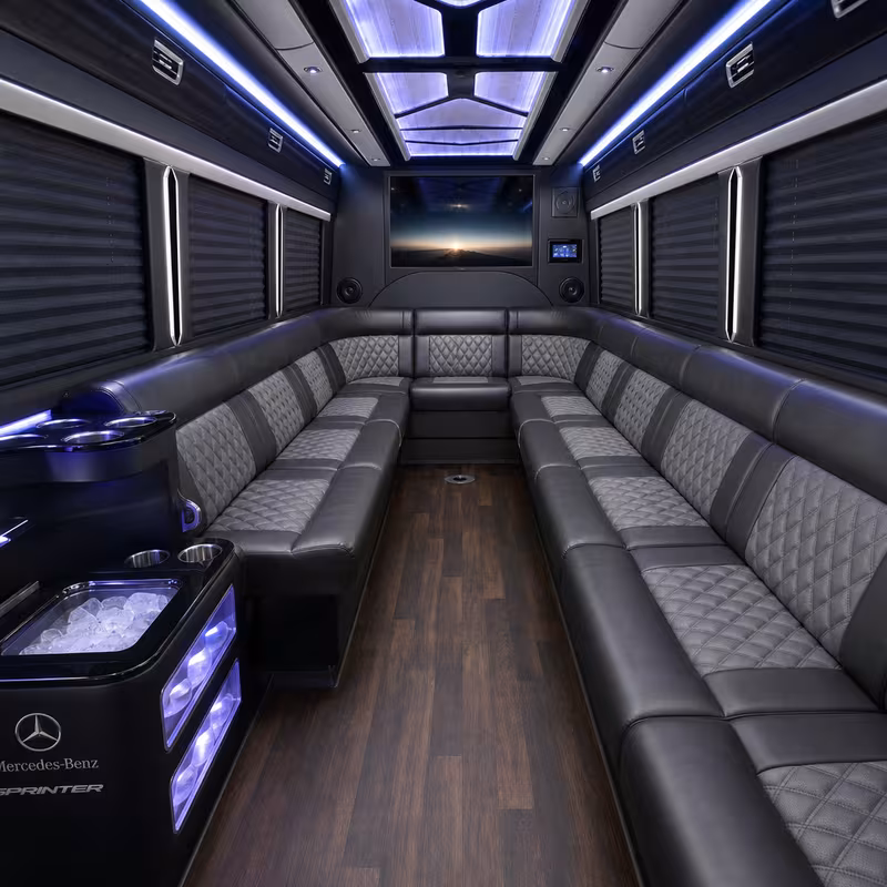 14 Passenger Sprinter Limo Interior